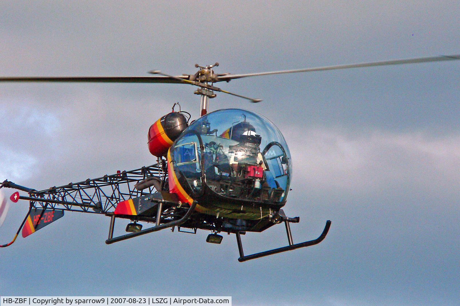 HB-ZBF, 1966 Westland AB-47G-3B-1 C/N WA403, Departing Grenchen