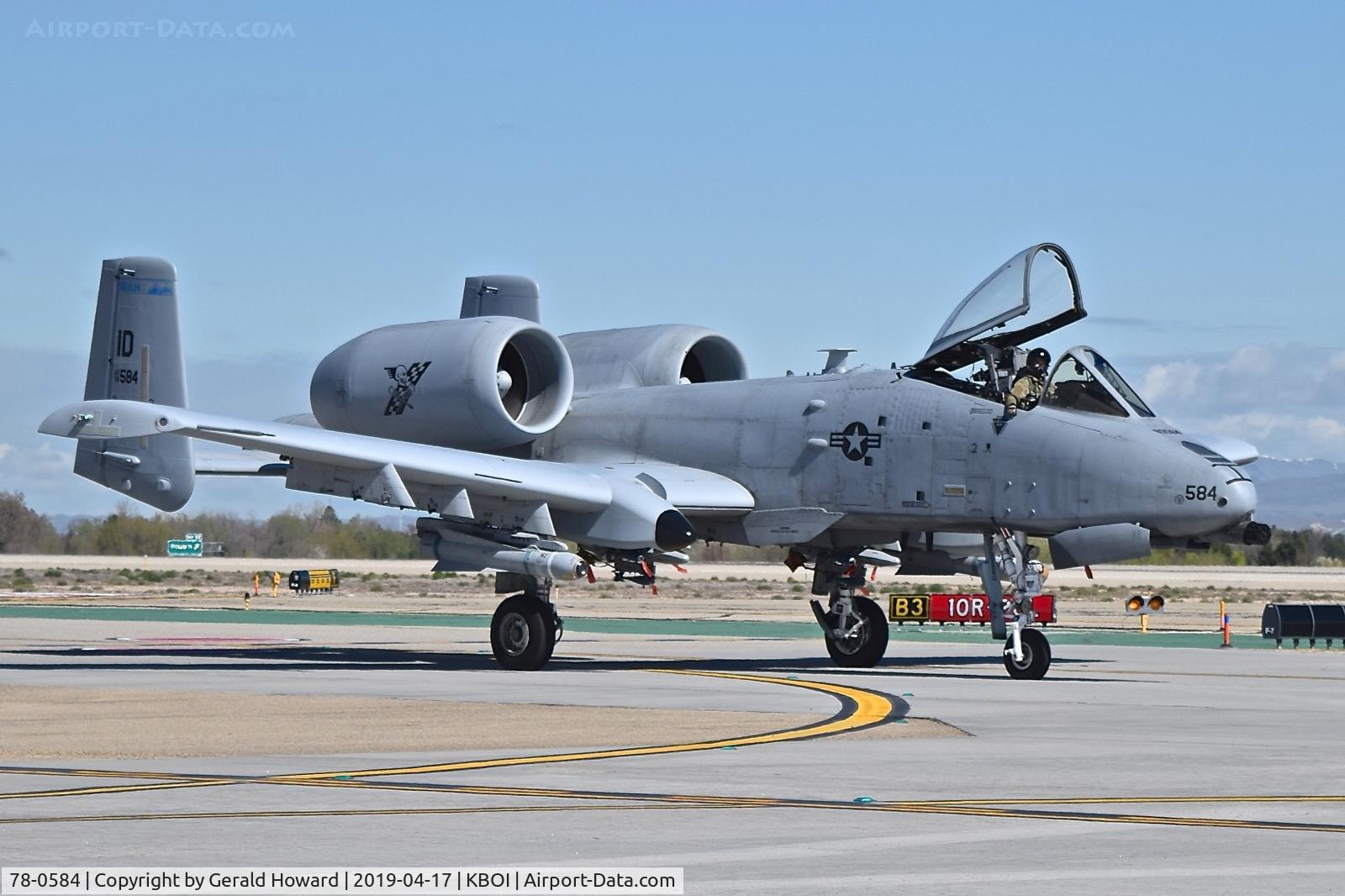 78-0584, 1978 Fairchild Republic A-10C Thunderbolt II C/N A10-0204, Taxiing on Bravo.  190th Fighter Sq., 124th Fighter Wing, Idaho ANG.