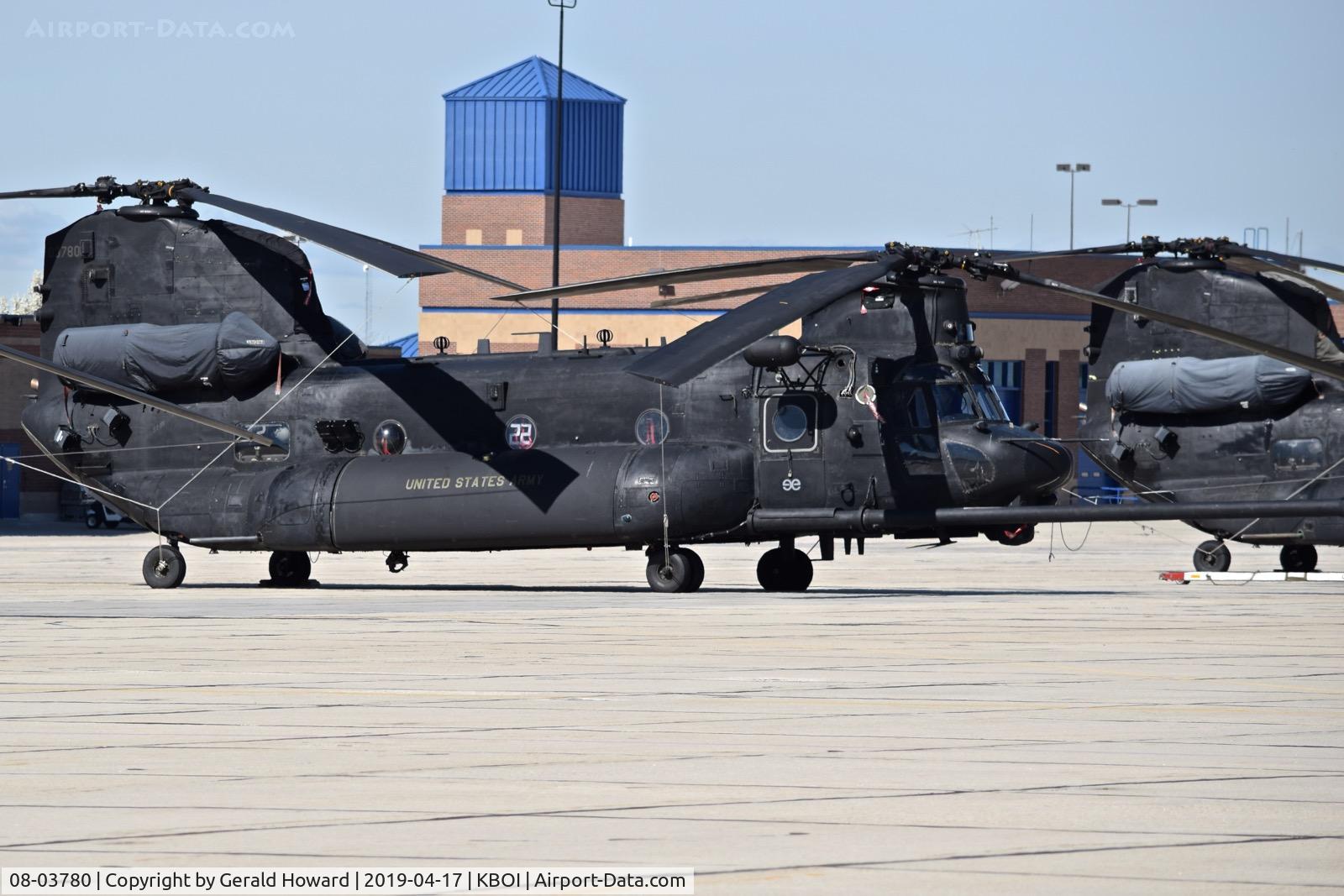08-03780, 2008 Boeing MH-47D Chinook C/N M.3780, U.S. Army 160th Special Operations Aviation Regiment (SOAR) “Night Stalkers” 4th BN, Joint Base Lewis-McChord, WA.  Rebuilt 47E 92-00402.