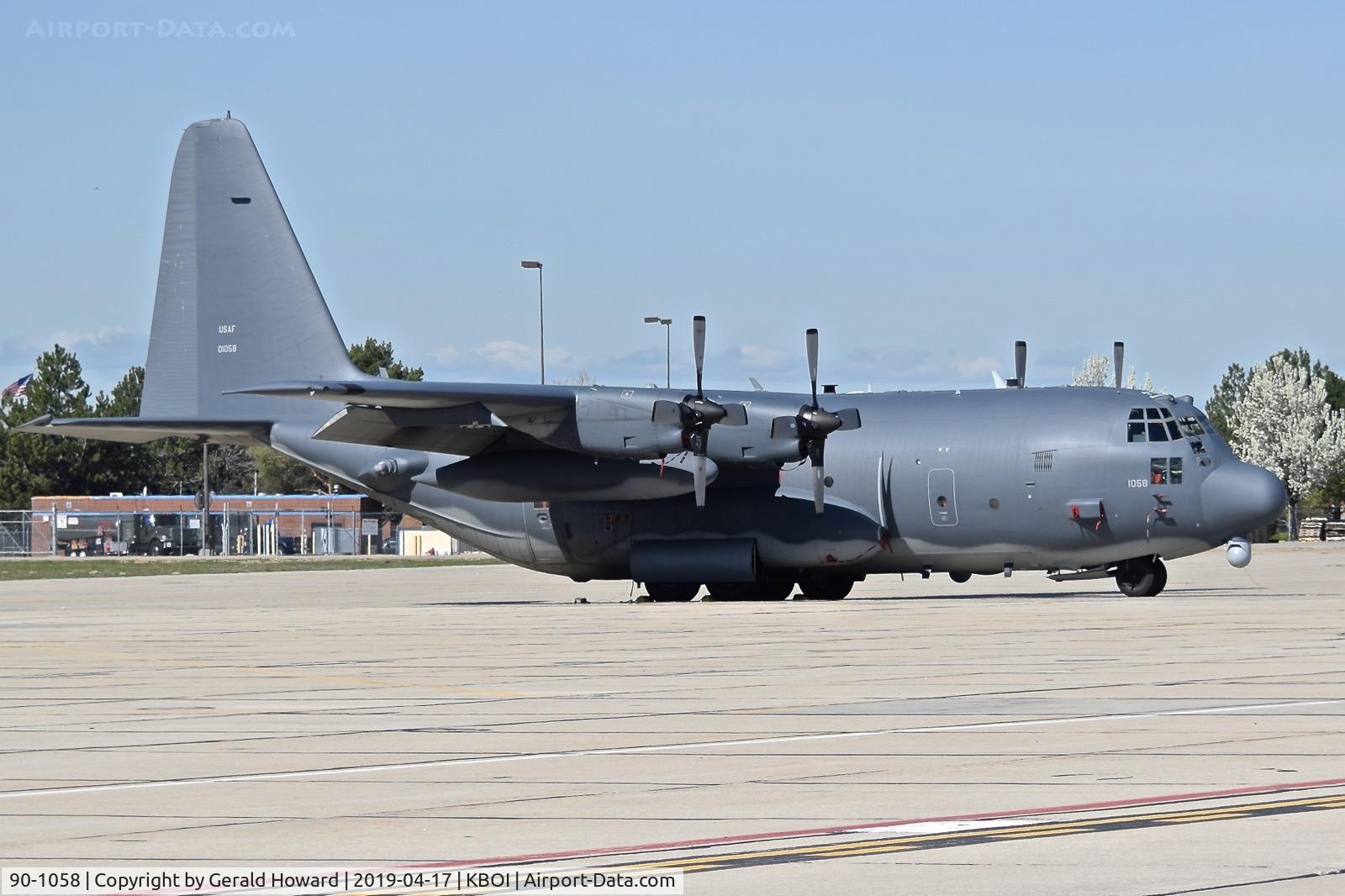 90-1058, 1990 Lockheed MC-130W Combat Spear C/N 382-5241, Parked on the idaho ANG ramp.