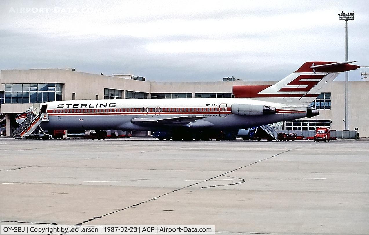 OY-SBJ, 1975 Boeing 727-2L8 C/N 21040, Malaga 23.2.1987
