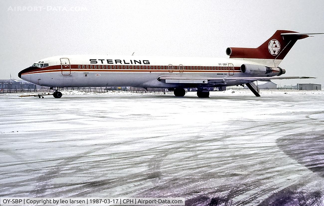 OY-SBP, 1975 Boeing 727-2L8 C/N 21080, Copenhagen 17.3.1987