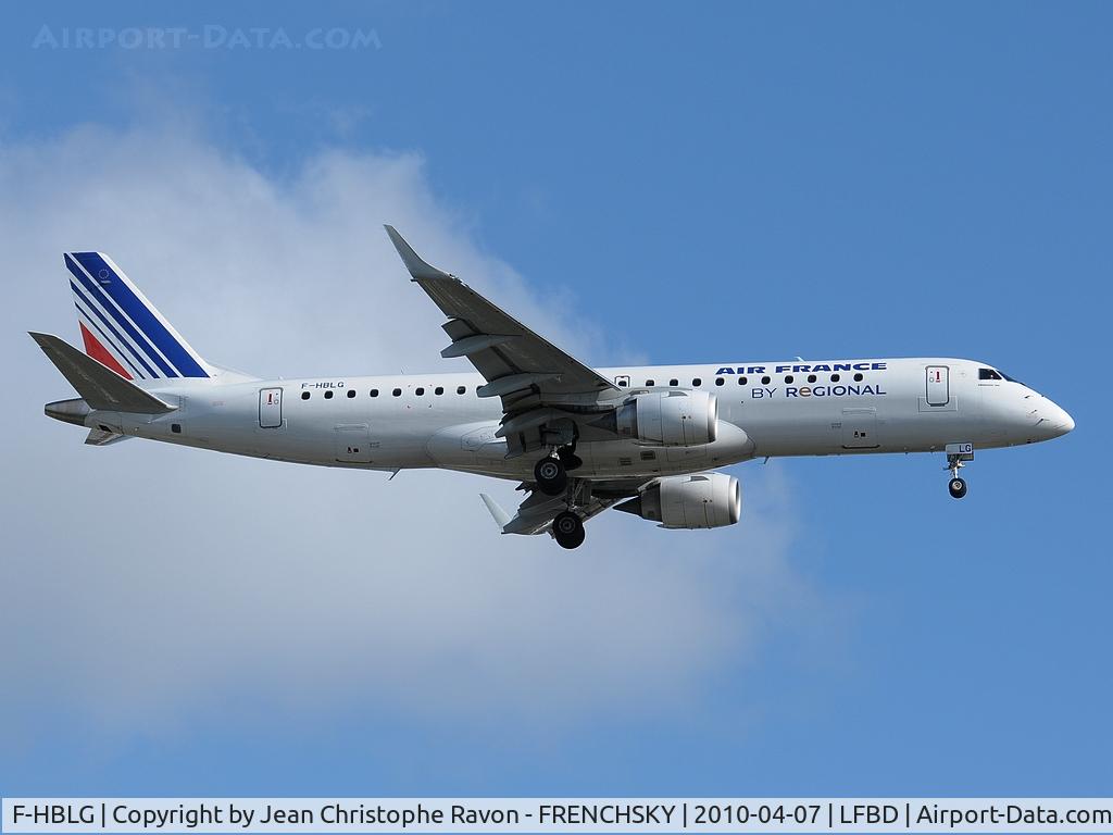 F-HBLG, 2009 Embraer 190LR (ERJ-190-100LR) C/N 19000254, Air France by Régional landing runway 23 from Lille Lesquin