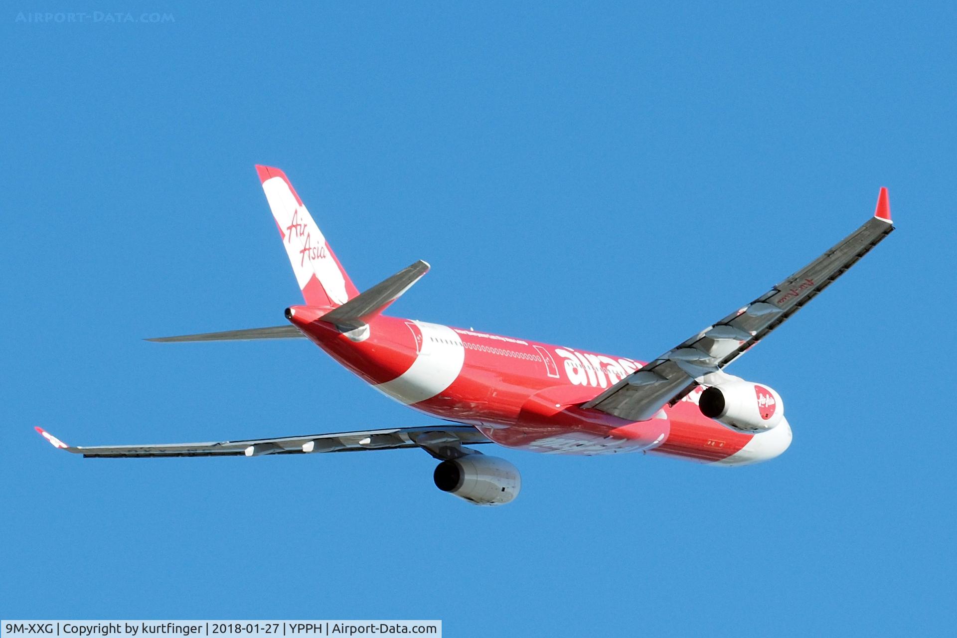 9M-XXG, 2010 Airbus A330-343X C/N 1131, Airbus A330-343. AirAsiaX 9M-XXG. Departed runway 21 YPPH 27/01/18.