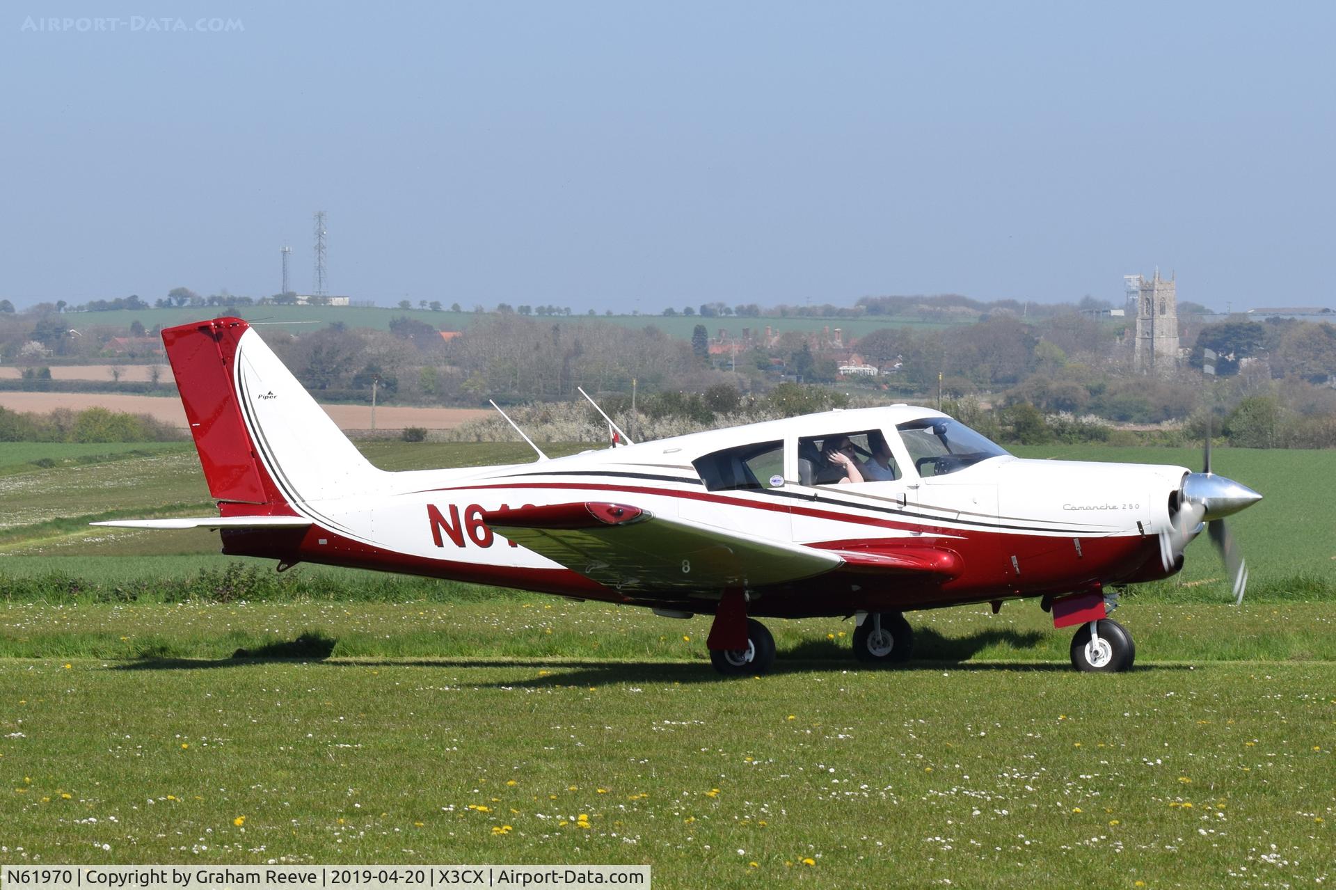 N61970, 1963 Piper PA-24-250 Comanche C/N 243364, Just landed at Northrepps.