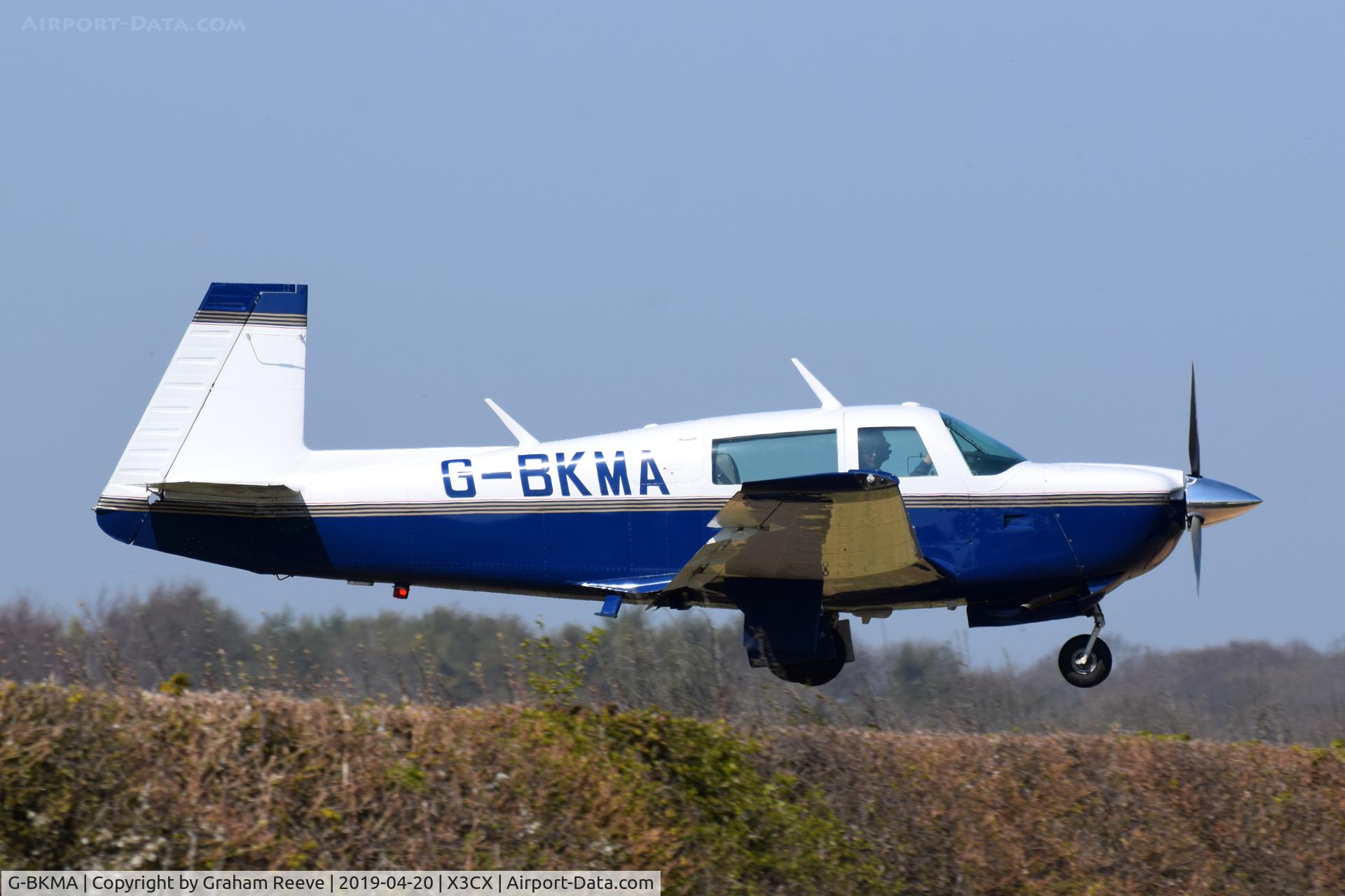 G-BKMA, 1982 Mooney M20J 201 C/N 24-1316, Landing at Northrepps.