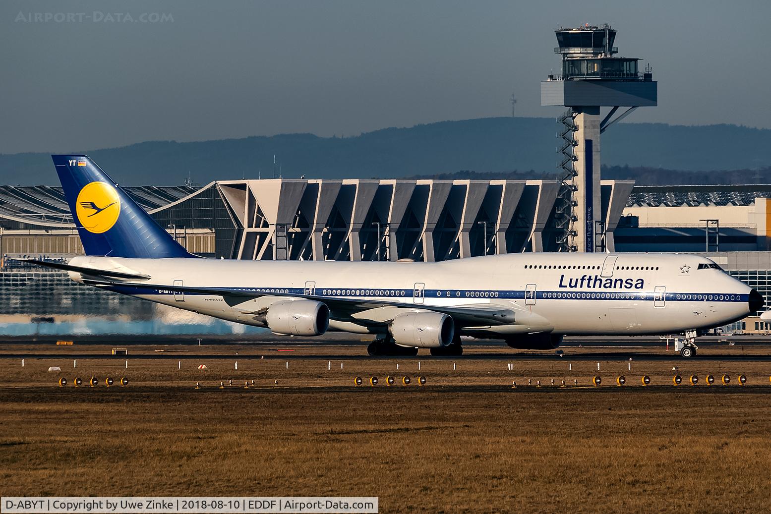 D-ABYT, 2015 Boeing 747-830 C/N 37844, early morning
