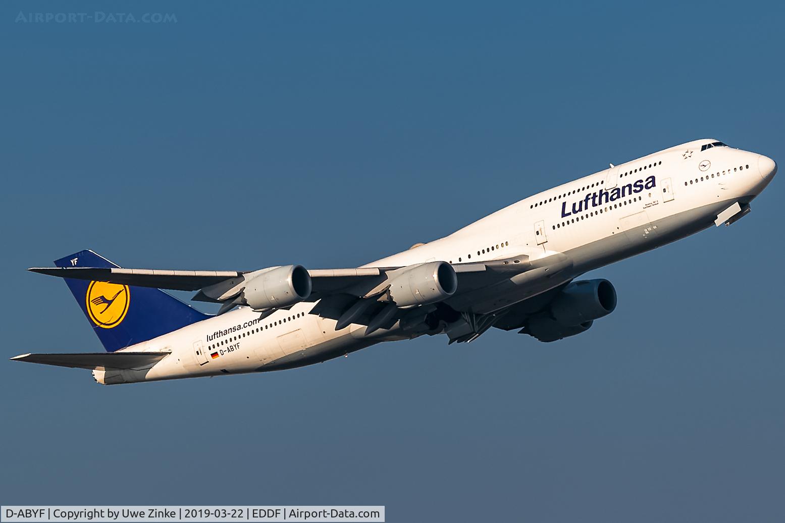 D-ABYF, 2012 Boeing 747-830 C/N 37830, morning sun