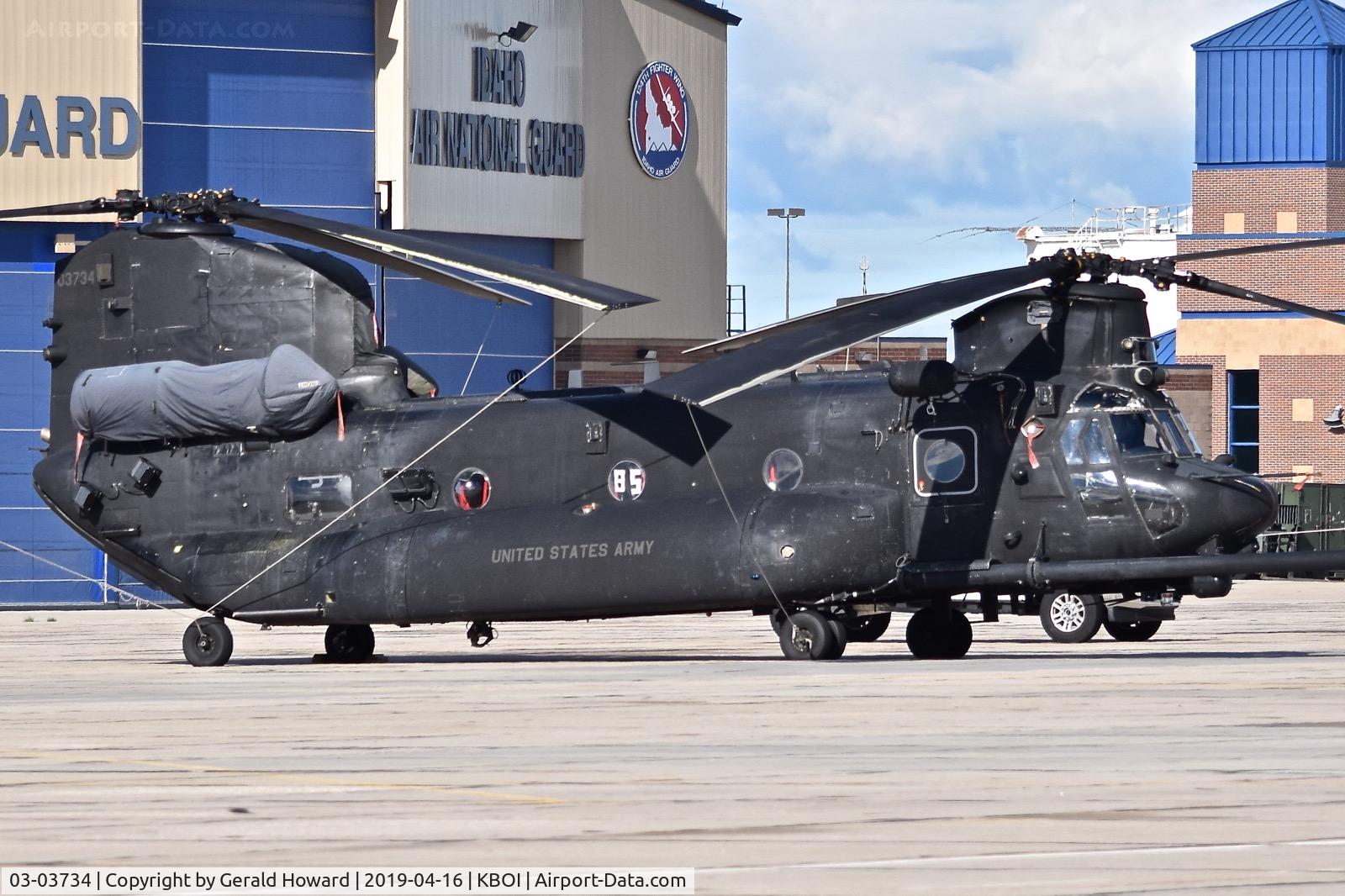 03-03734, 2003 Boeing MH-47G Chinook C/N M.3734, U.S. Army 160th Special Operations Aviation Regiment (SOAR) “Night Stalkers” 4th BN, Joint Base Lewis-McChord, WA.