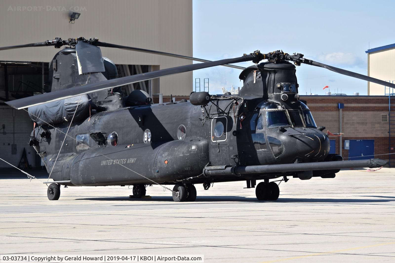 03-03734, 2003 Boeing MH-47G Chinook C/N M.3734, U.S. Army 160th Special Operations Aviation Regiment (SOAR) “Night Stalkers” 4th BN, Joint Base Lewis-McChord, WA.