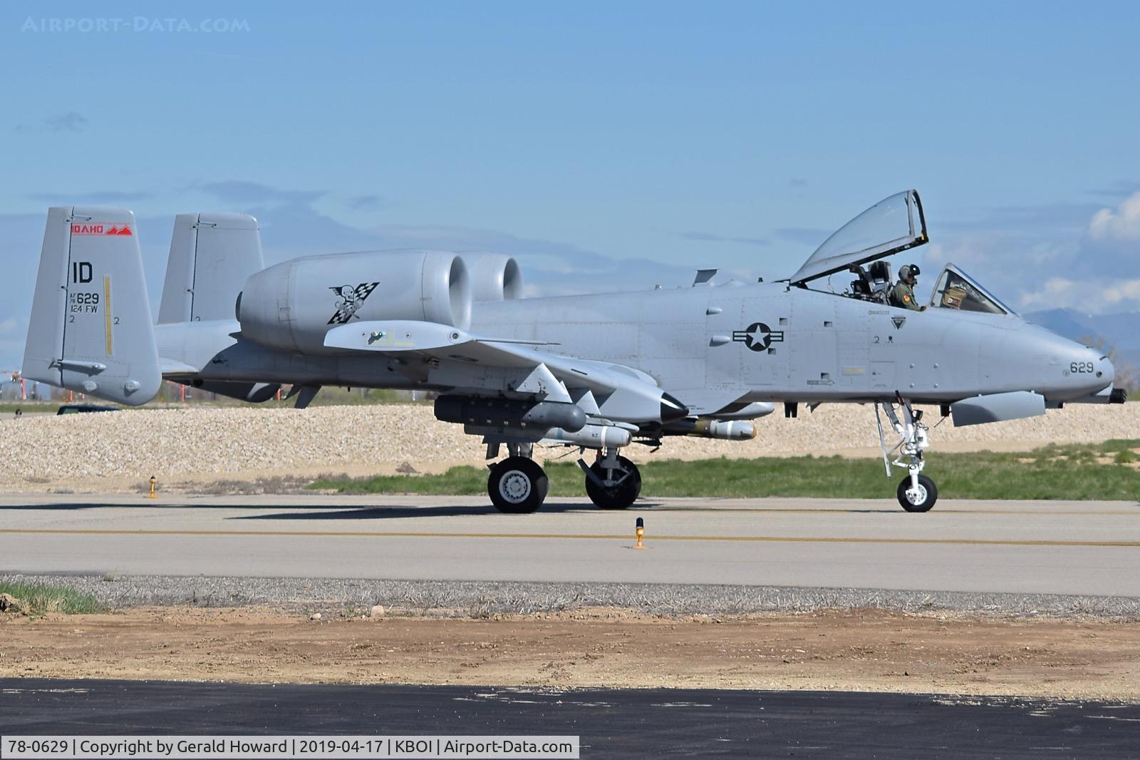78-0629, 1978 Fairchild Republic A-10C Thunderbolt II C/N A10-0249, Taxiing to the ramp. 190th Fighter Sq., Idaho ANG.