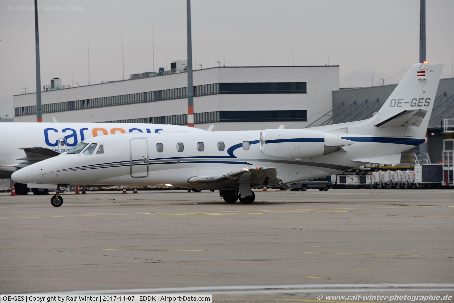 OE-GES, 2009 Cessna 560XL Citation XLS+ C/N 560-6036, Cessna 560XL Citation XLS+ - JAR Airlink Luftverkehrs GmbH - 560-6036 - OE-GES - 07.11.2017 - CGN