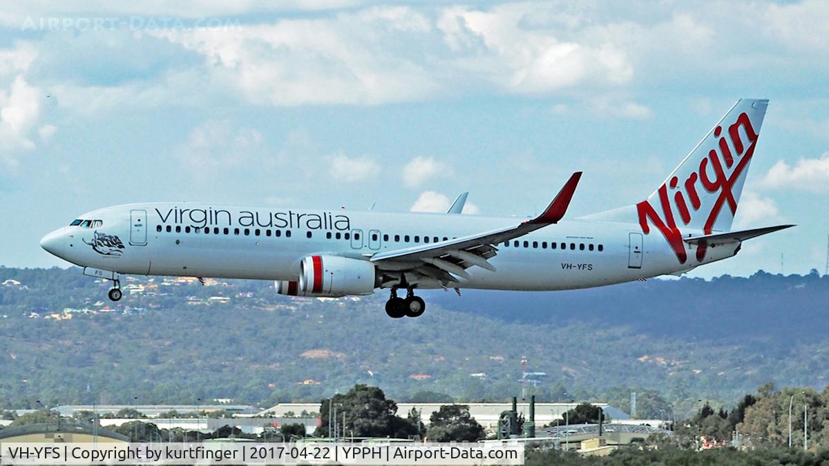 VH-YFS, 2015 Boeing 737-8FE C/N 41027, Boeing 737-8FE Virgin Australia, VH-YFS. Perth Int'l runway03 22/04/17.