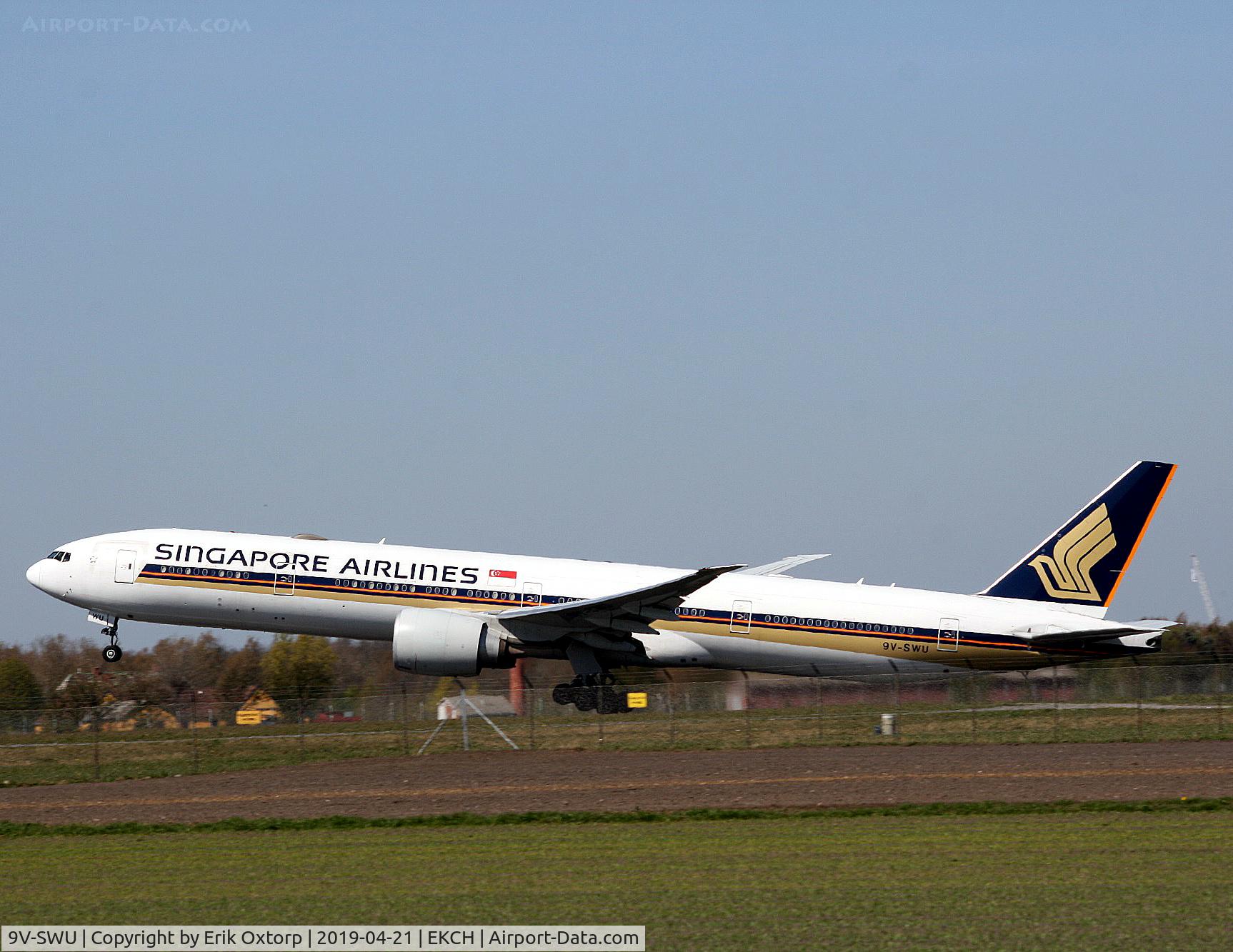 9V-SWU, 2013 Boeing 777-312/ER C/N 42235, 9V-SWU taking off rw 22R