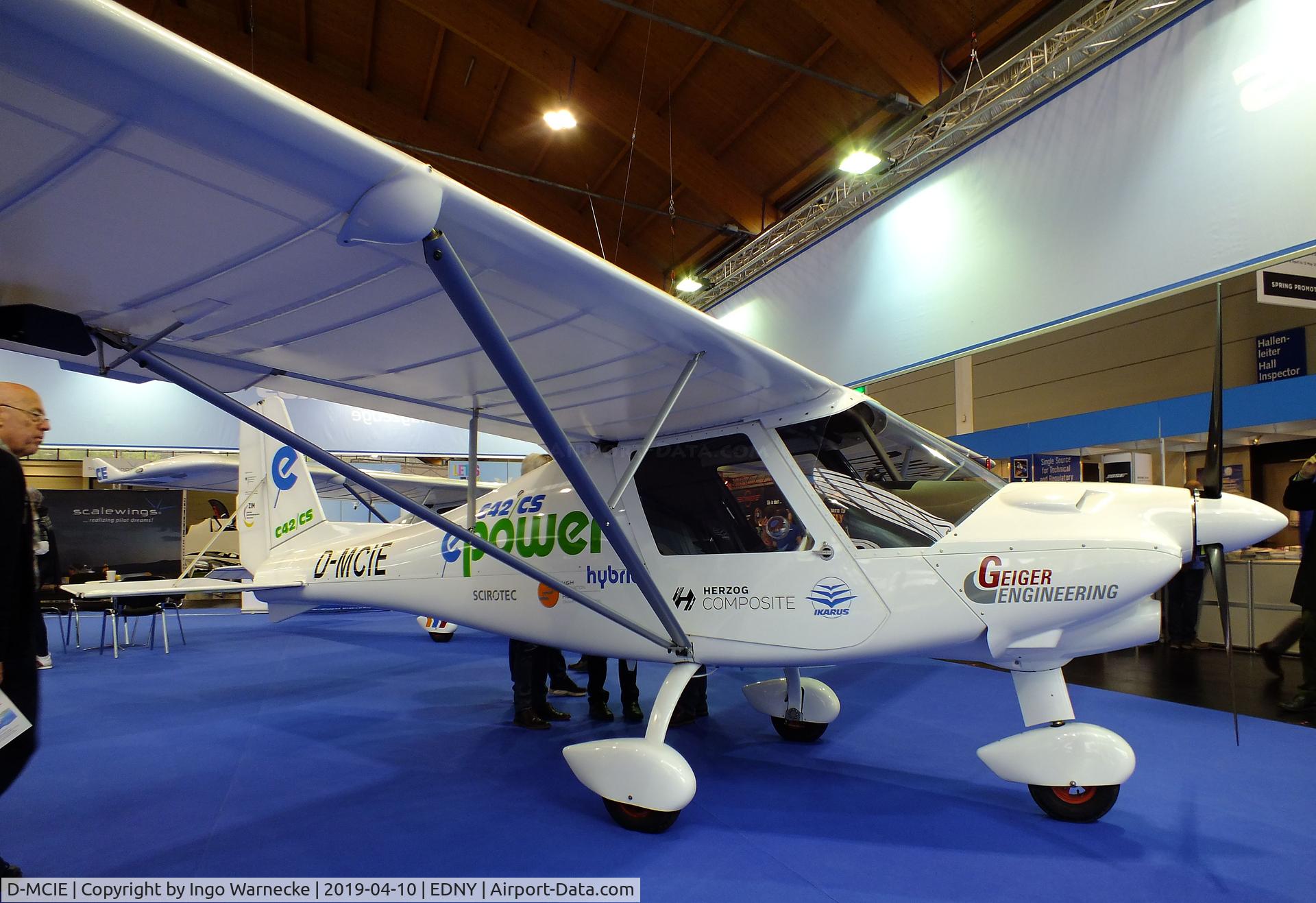 D-MCIE, Comco Ikarus C42CS Cyclone C/N not found_d-mcie, Comco Ikarus C42CS with Geiger electric motor at the AERO 2019, Friedrichshafen