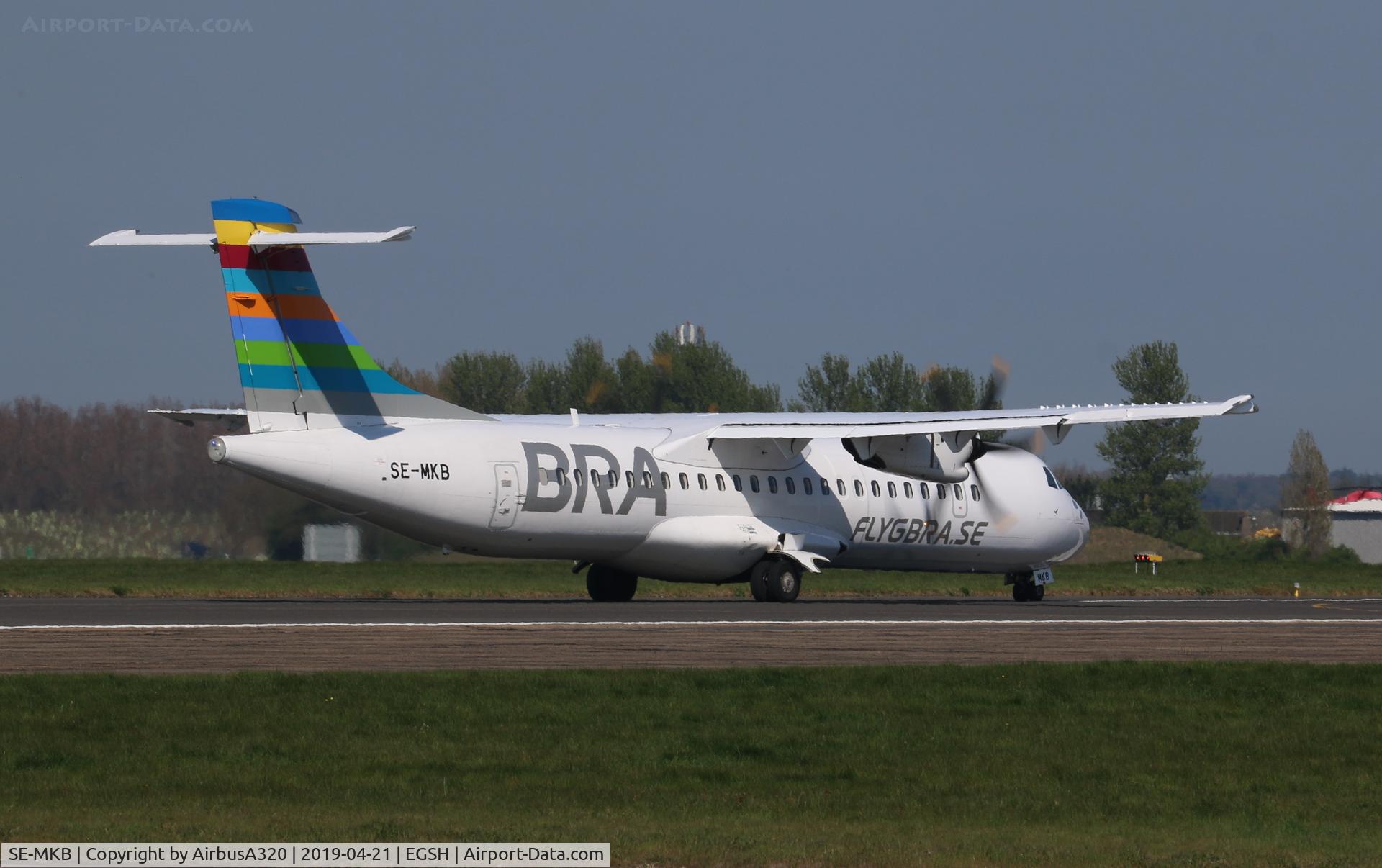 SE-MKB, 2015 ATR 72-212A C/N 1308, Departing on Rwy 09