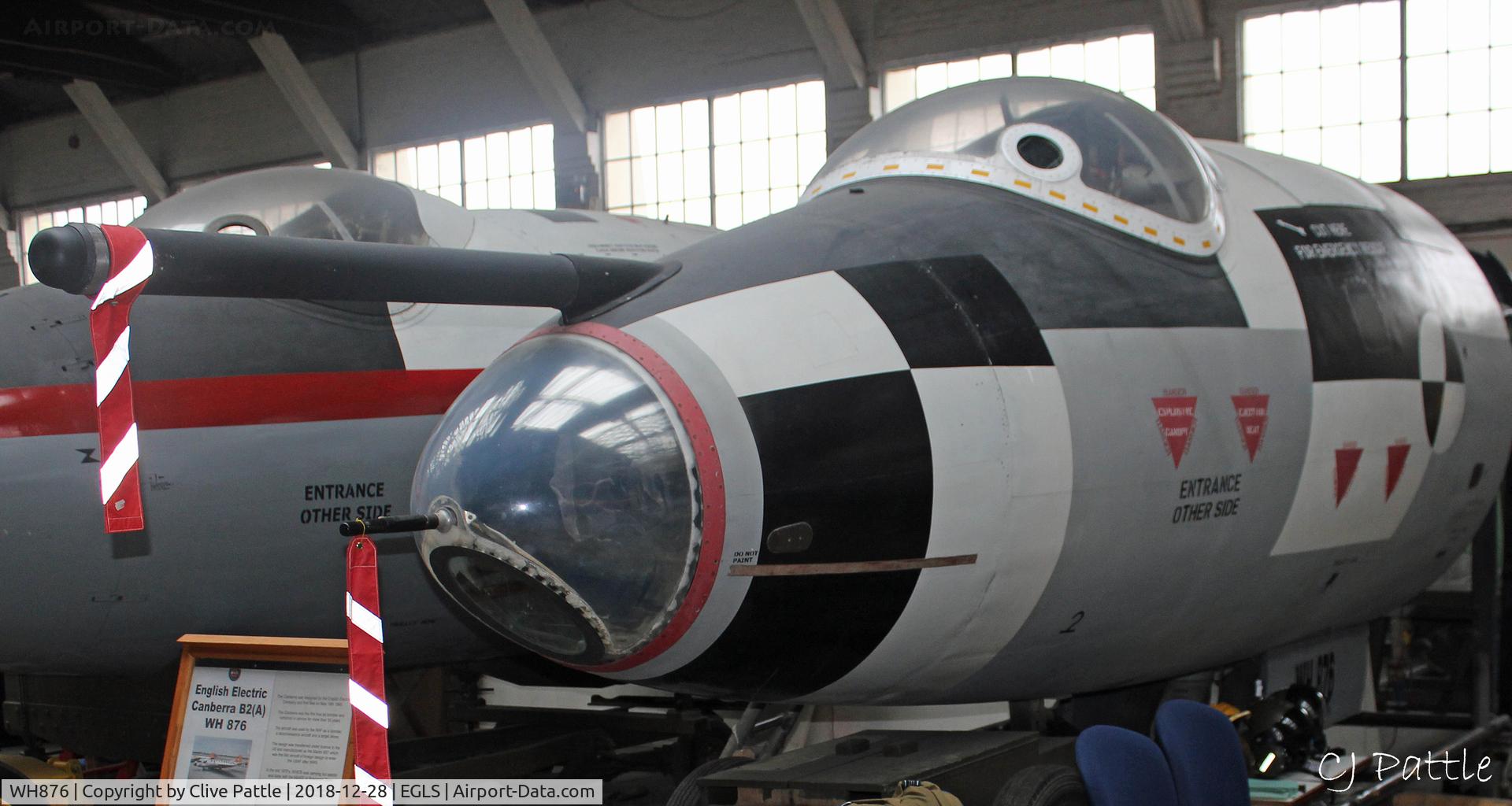 WH876, 1953 English Electric Canberra B.2(Mod) C/N SH1633, Cockpit - on display at the Boscombe Down Aviation Collection (BDAC) at Old Sarum Airfield , EGLS. Ex A&AEE, 73, 207 and 115 Sqn.