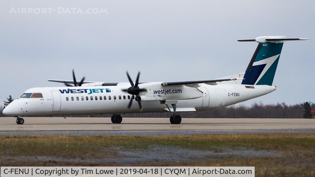 C-FENU, 2013 De Havilland Canada DHC-8-402Q Dash 8 C/N 4446, Pulling into the terminal.