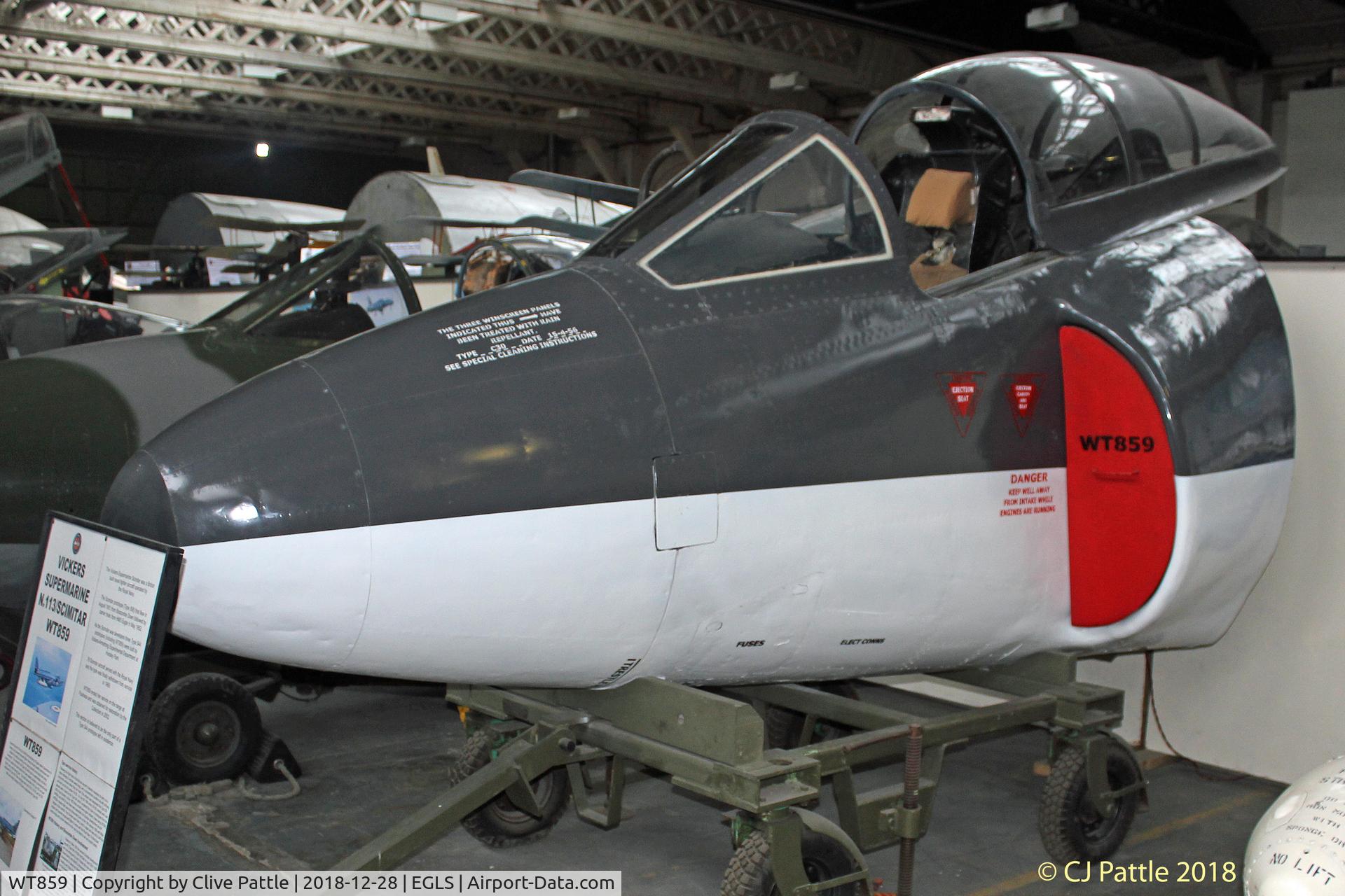 WT859, 1956 Supermarine Scimitar F.1 C/N Not Found, Cockpit - Preserved at the Boscombe Down Aviation Collection (BDAC) at Old Sarum Airfield , EGLS. This is the 2nd Prototype of the type.