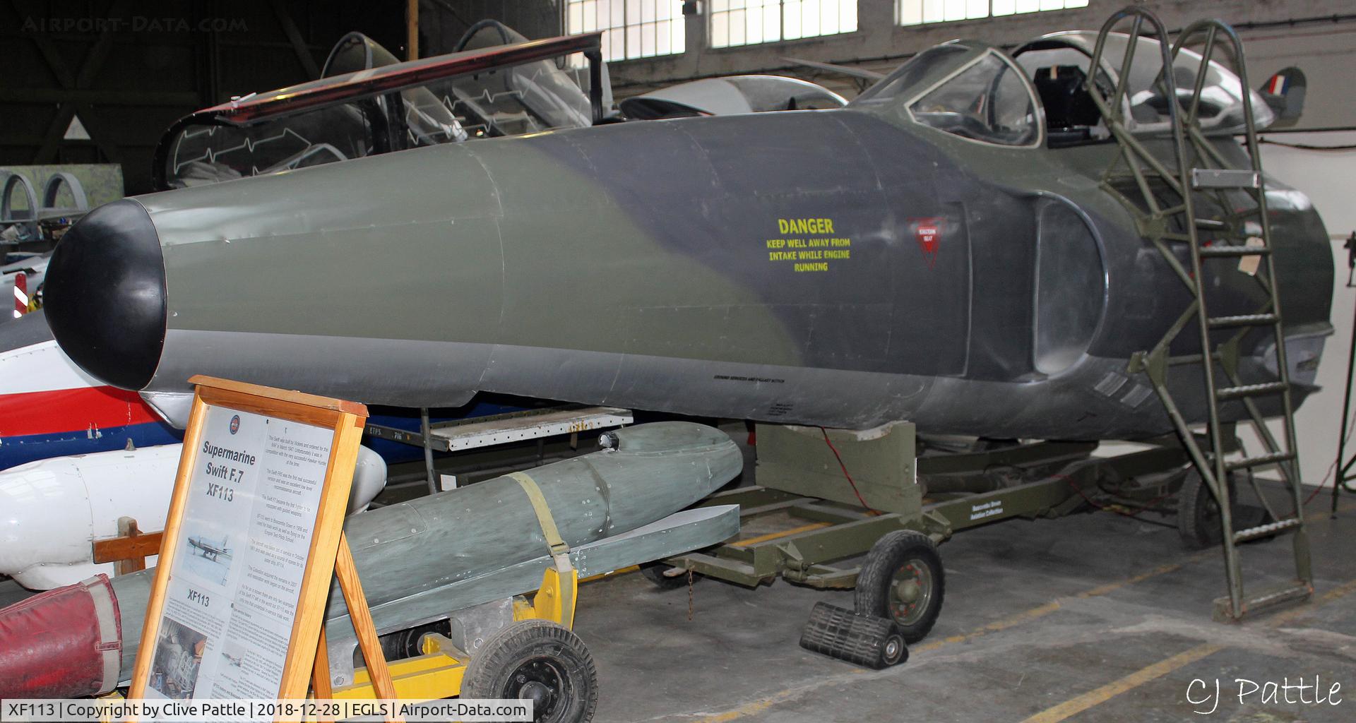 XF113, 1959 Supermarine Swift F.7 C/N VA9596, Cockpit - Preserved at the Boscombe Down Aviation Collection (BDAC) at Old Sarum Airfield , EGLS. Ex ETPS and A&AEE.