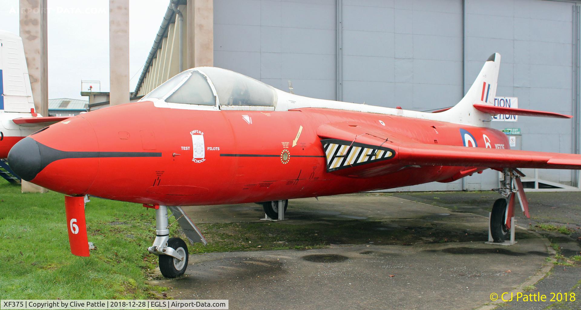 XF375, 1955 Hawker Hunter F.6 C/N S4/U/3275, Preserved at the Boscombe Down Aviation Collection (BDAC) at Old Sarum Airfield , EGLS.