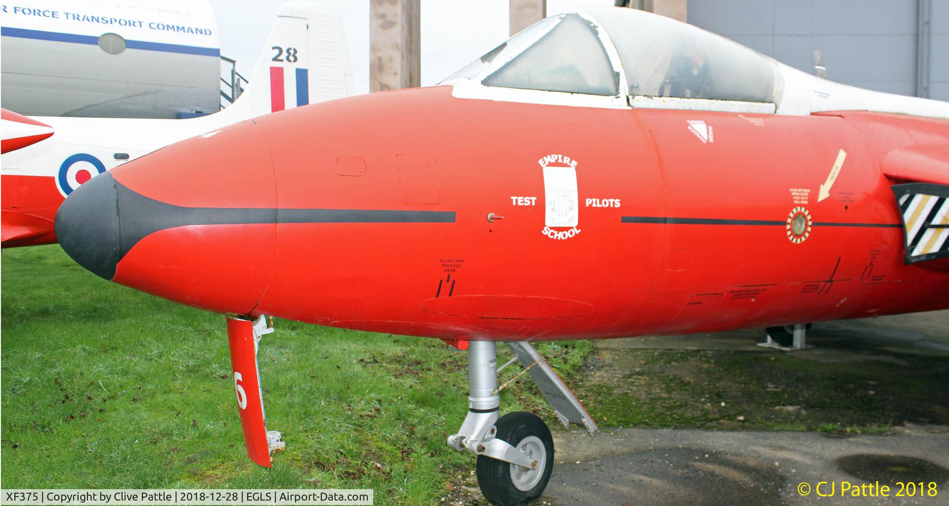 XF375, 1955 Hawker Hunter F.6 C/N S4/U/3275, Preserved at the Boscombe Down Aviation Collection (BDAC) at Old Sarum Airfield , EGLS.