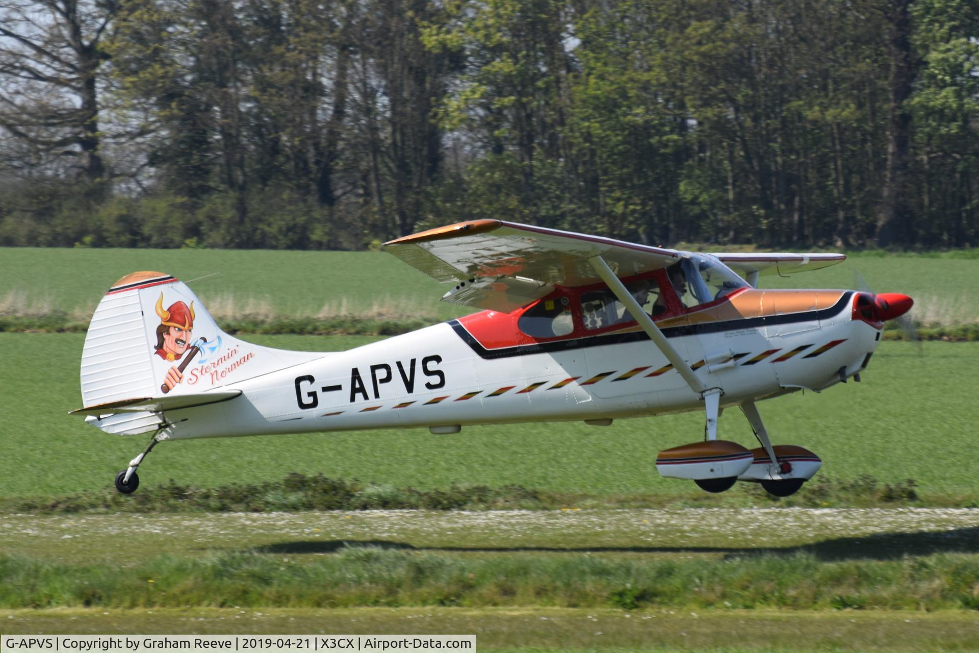 G-APVS, 1957 Cessna 170B C/N 26156, Departing from Northrepps.