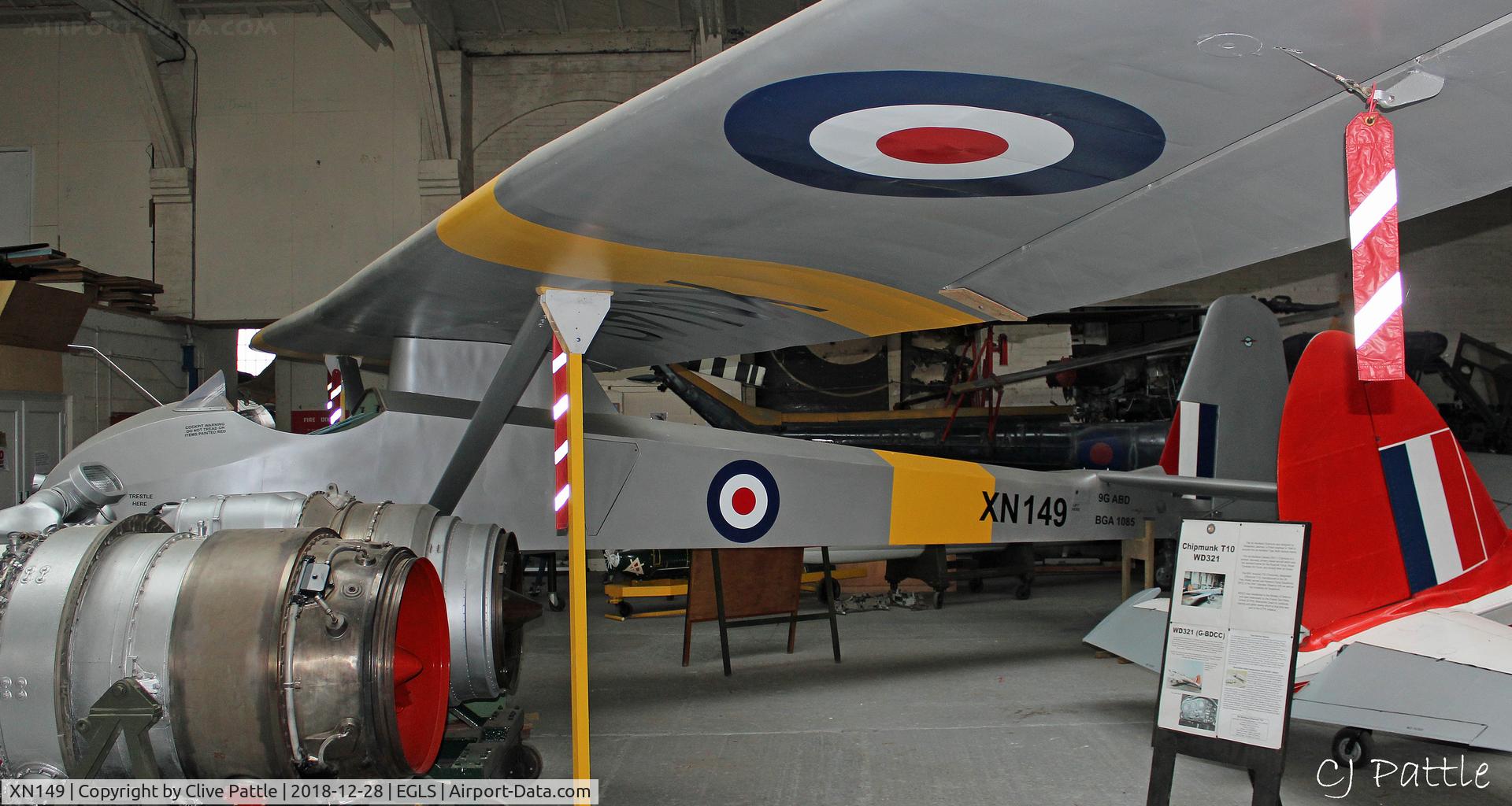 XN149, 1959 Slingsby Sedburgh T.21B C/N 1153, on display at the Boscombe Down Aviation Collection (BDAC) at Old Sarum Airfield , EGLS.
