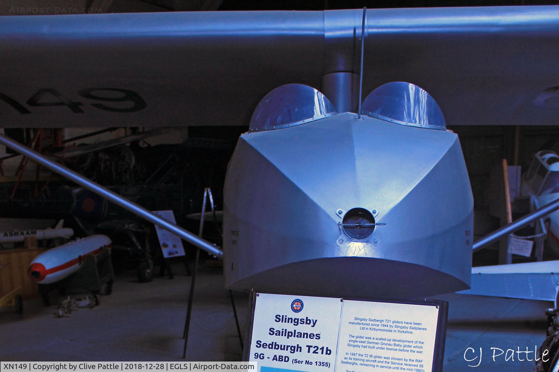 XN149, 1959 Slingsby Sedburgh T.21B C/N 1153, on display at the Boscombe Down Aviation Collection (BDAC) at Old Sarum Airfield , EGLS.