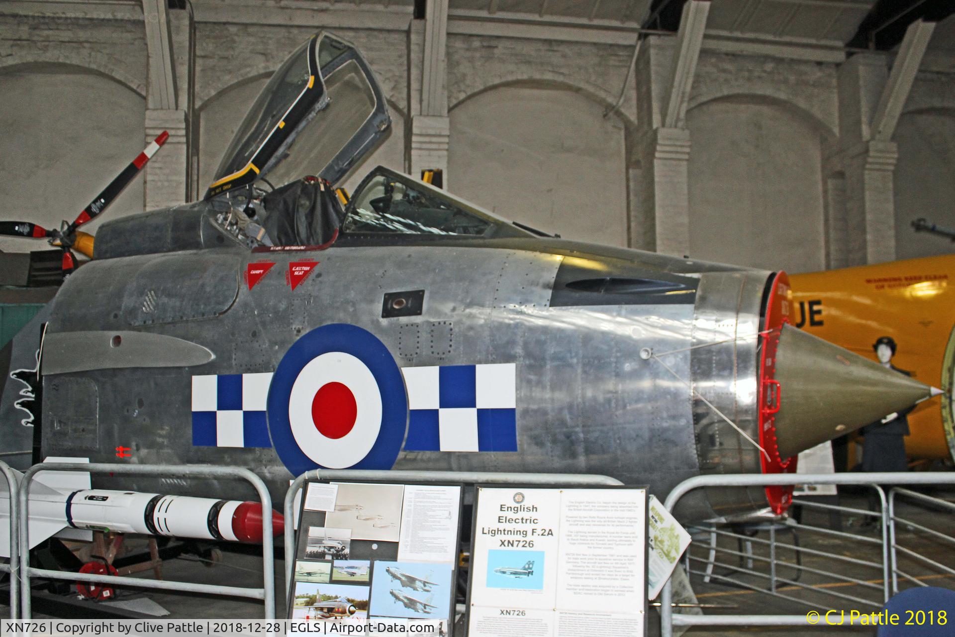 XN726, 1961 English Electric Lightning F.2A C/N 95098, Cockpit - on display at the Boscombe Down Aviation Collection (BDAC) at Old Sarum Airfield , EGLS.
