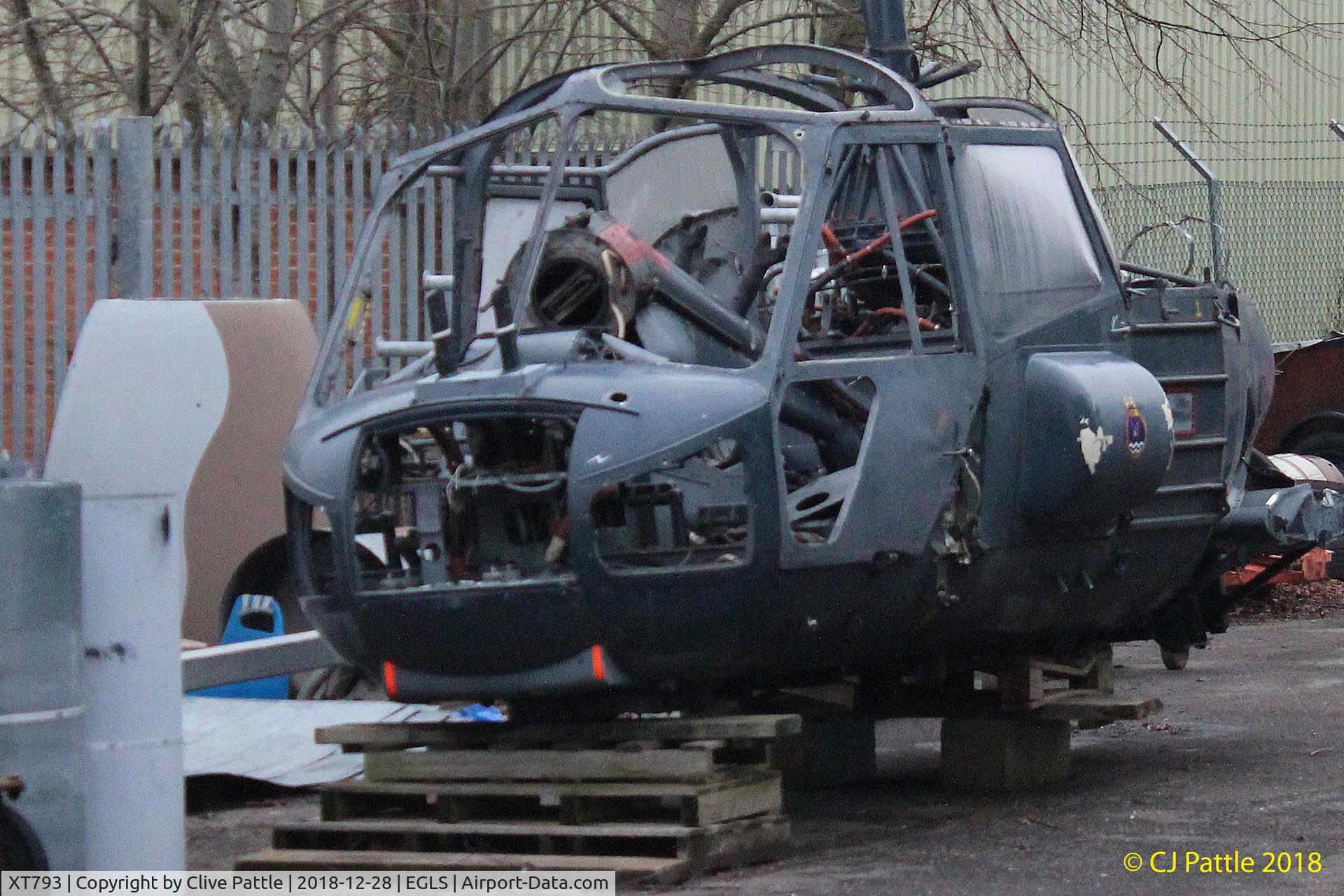 XT793, 1967 Westland Wasp HAS.1 C/N F9675, In storage at the Boscombe Down Aviation Collection (BDAC) at Old Sarum Airfield , EG