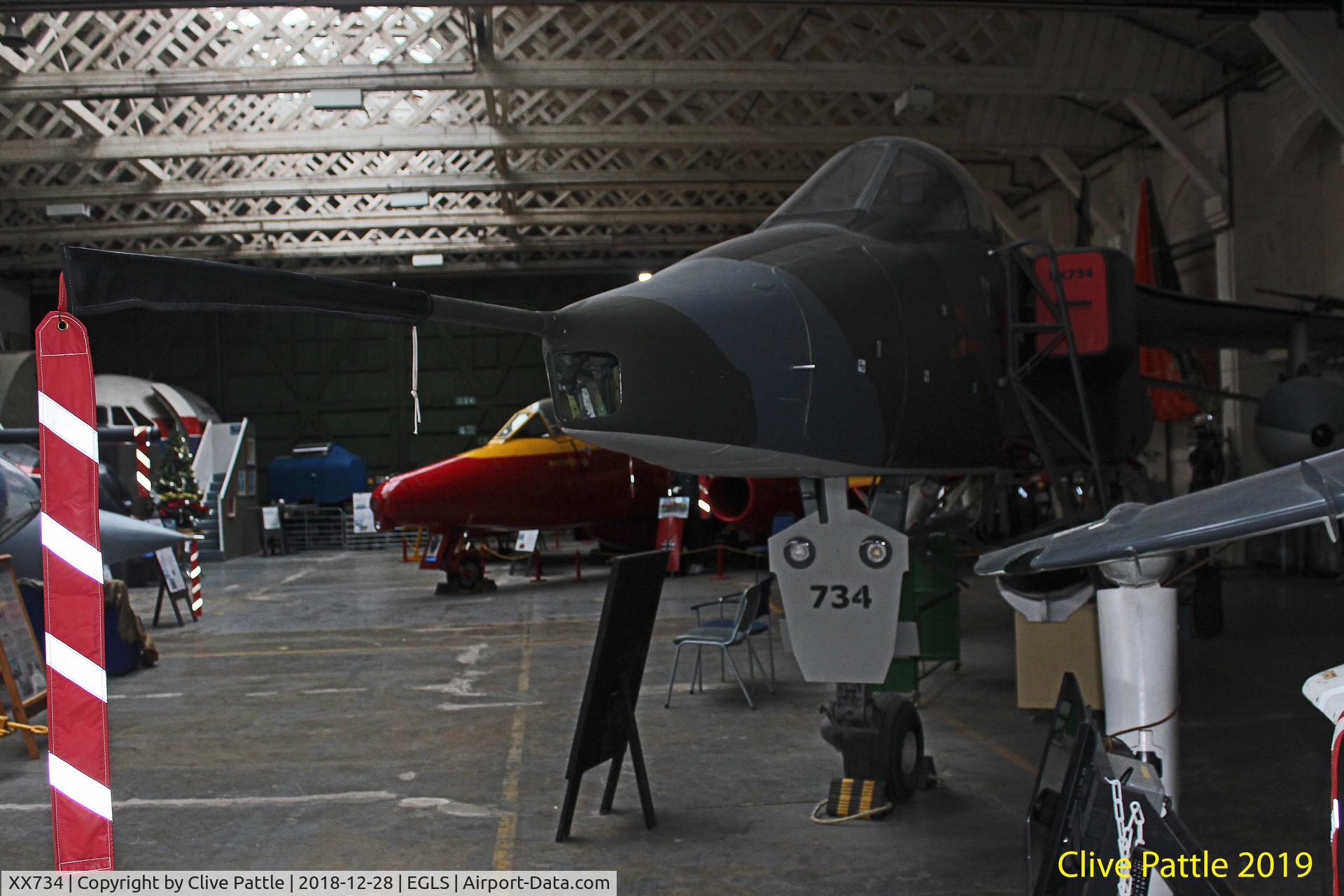 XX734, 1974 Sepecat Jaguar GR.1 C/N S.31, - on display at the Boscombe Down Aviation Collection (BDAC) at Old Sarum Airfield , EGLS.