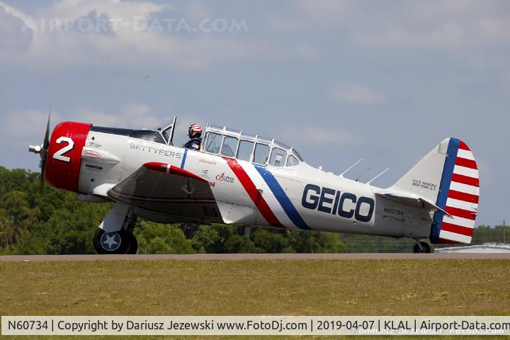 N60734, 1940 North American SNJ-2 Texan C/N 2032, North American SNJ-2 Texan  C/N 2032 - Geico Skytypers, N60734