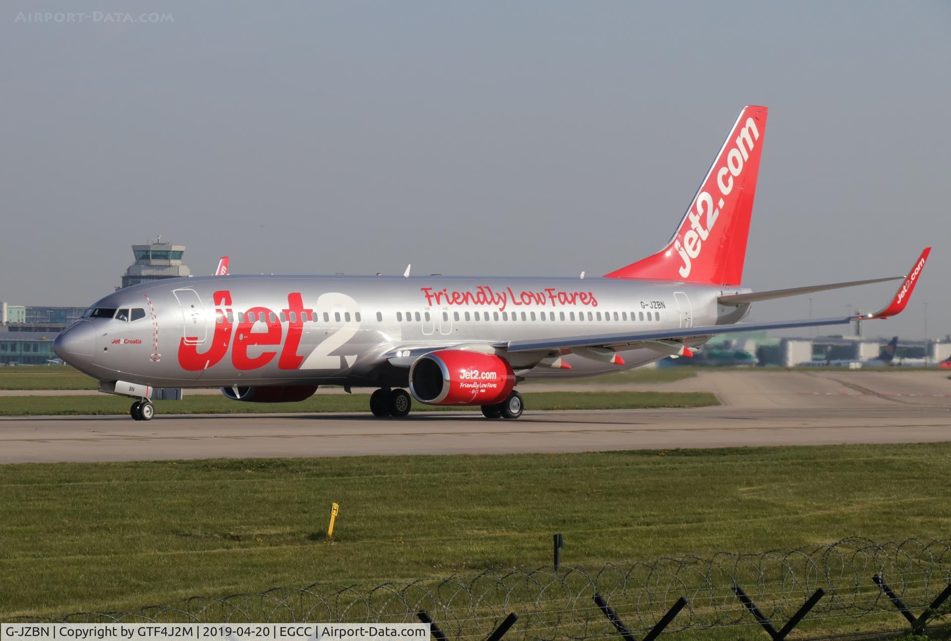 G-JZBN, 2018 Boeing 737-800 C/N 63168, G-JZBN  at Manchester 20.4.19