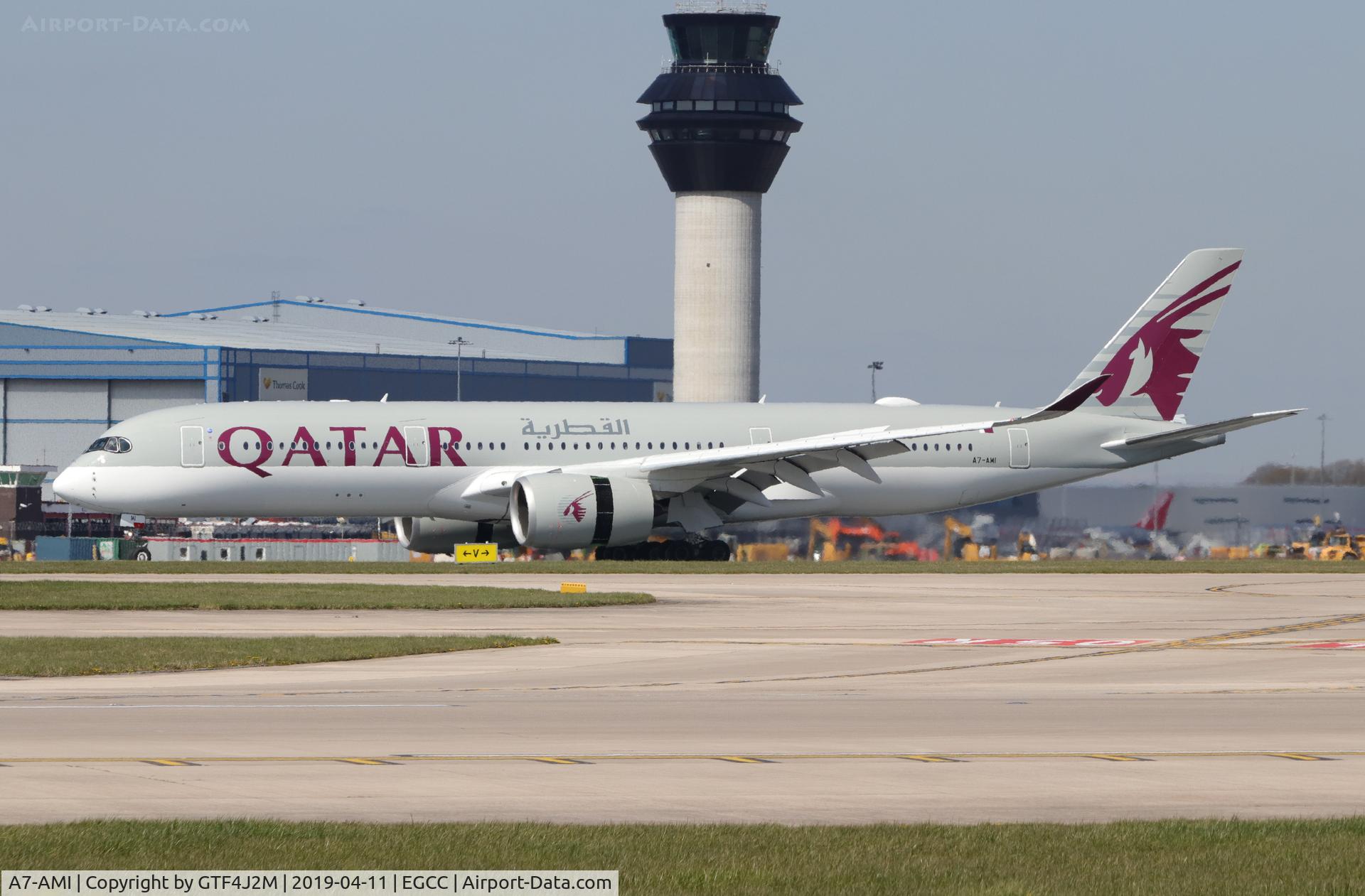 A7-AMI, 2019 Airbus A350-941 C/N 214, A7-AMI  at Manchester 11.4.19