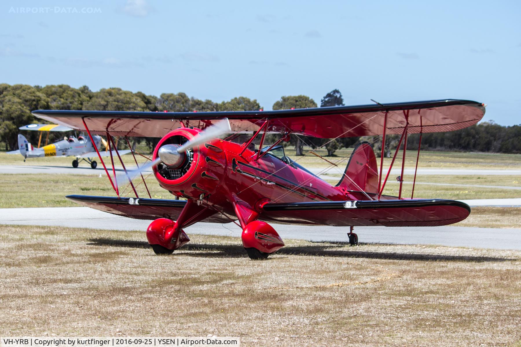 VH-YRB, 2004 Waco YMF-F5C C/N F5C105, Waco YMF F5C. VH-YRB Serpentine airfield 25-09-16.