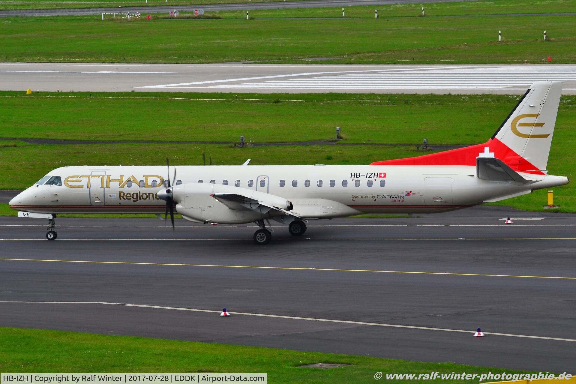 HB-IZH, 1994 Saab 2000 C/N 2000-011, Saab Scania 2000 - F7 DWT Etihad Regional opby Darwin Airline 'Ticinio'- 2000-011 - HB-IZH - 28.07.2017 - CGN
