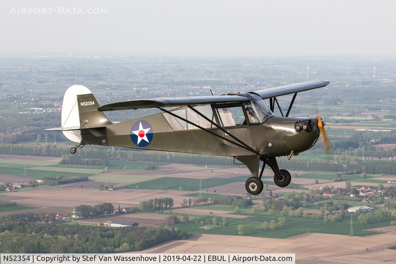 N52354, 1945 Aeronca 0-58B Grasshopper C/N 058B-8513, N52354 during an air2air-session, picture taken from G-NETY.