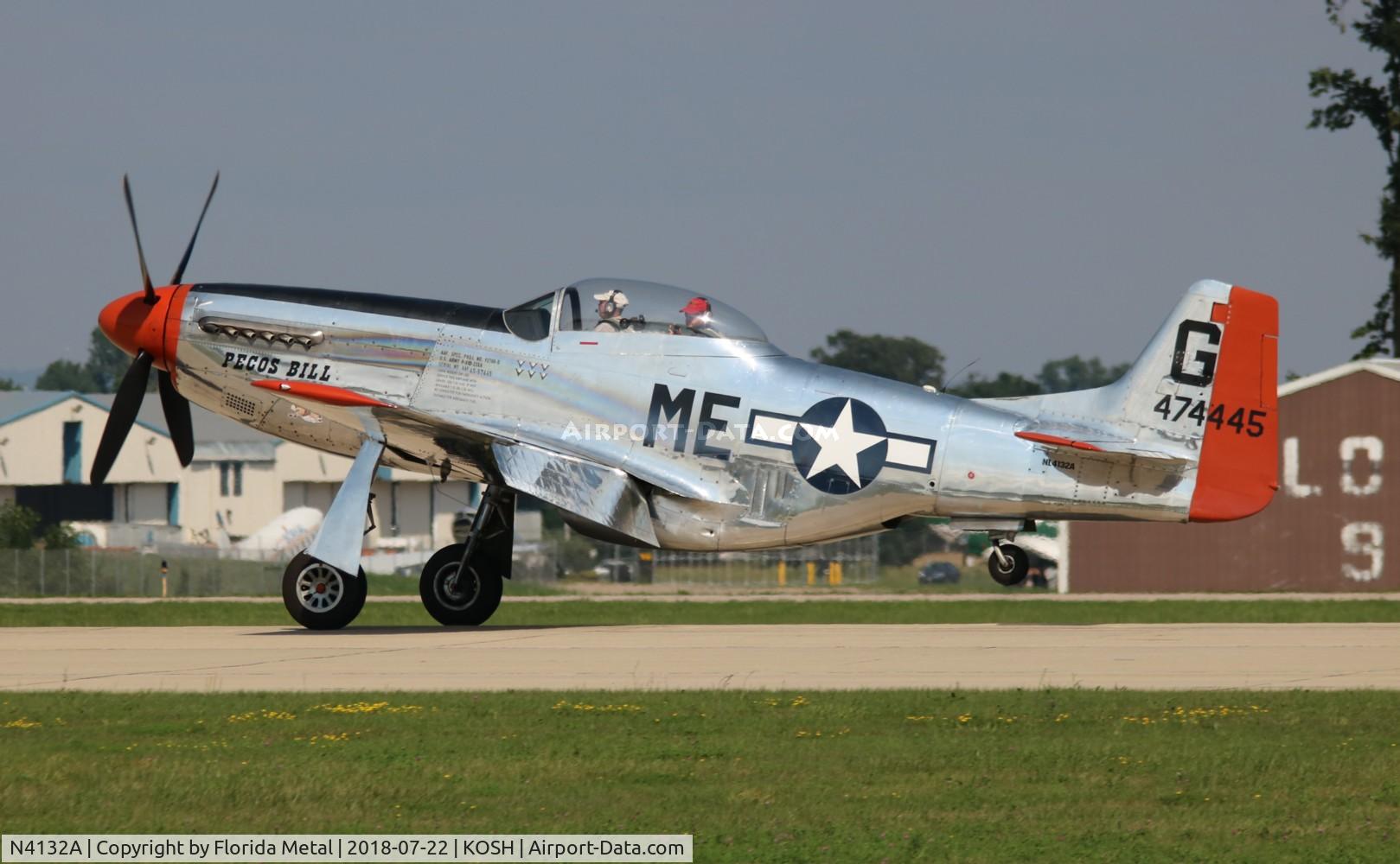 N4132A, 1944 North American P-51D Mustang C/N 122-40985, Pecos Bill - sadly written off a few months after this shot was taken