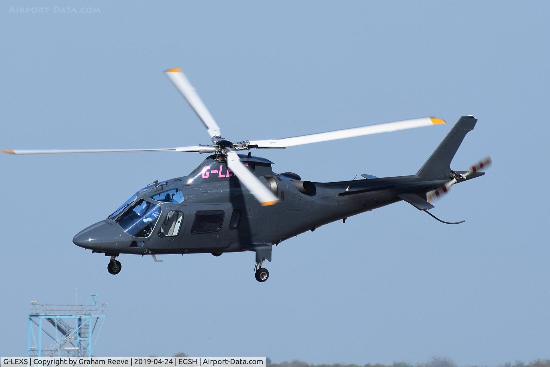 G-LEXS, 2002 Agusta A-109E Power C/N 11154, Departing from Norwich.