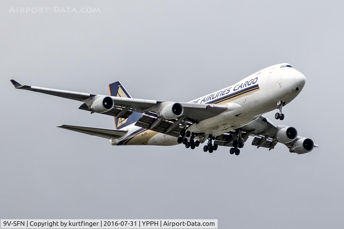 9V-SFN, 2004 Boeing 747-412F/SCD C/N 32899, Boeing 747F. Singapore Airlines 9C-SFN. YPPH 31/07/16.
