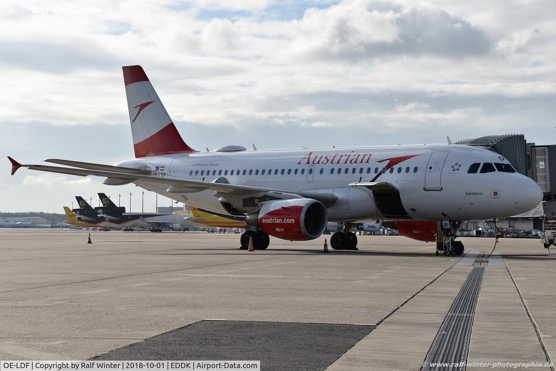 OE-LDF, 2005 Airbus A319-112 C/N 2547, Airbus A319-112 - OS AUA Austrian Airlines 'Sarajevo' - 2547 - OE-LDF - 01.10.2018 - CGN