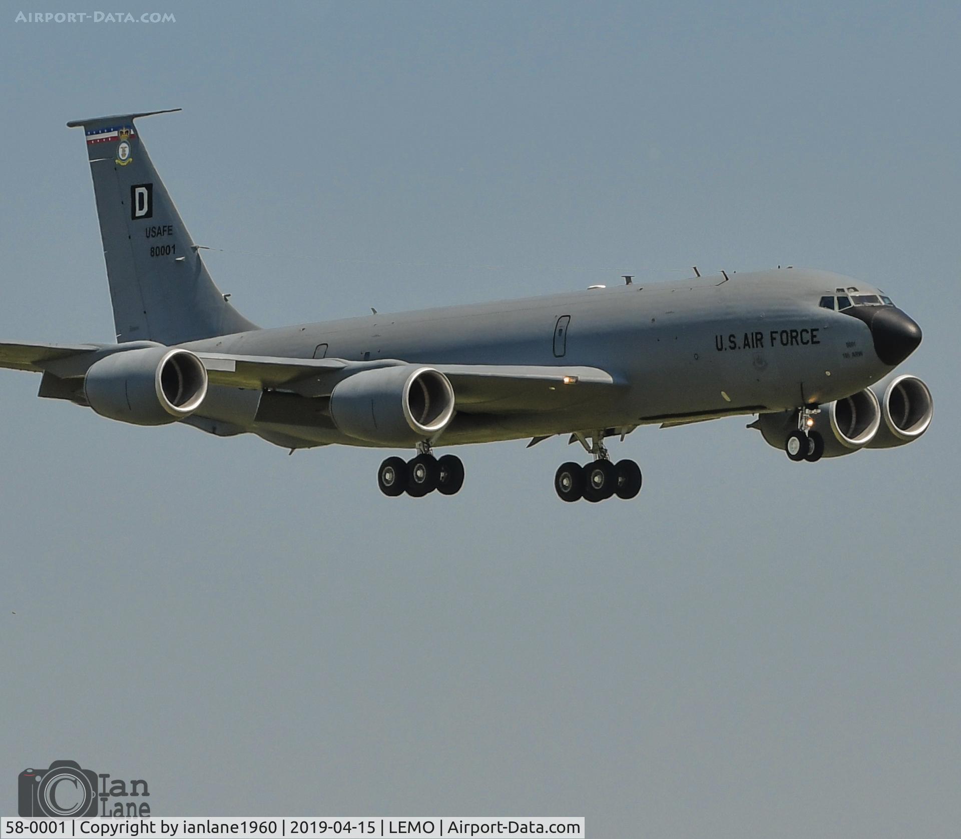 58-0001, 1958 Boeing KC-135R Stratotanker C/N 17746/T0216, 100th ARW KC135 from RAF Mildenhall