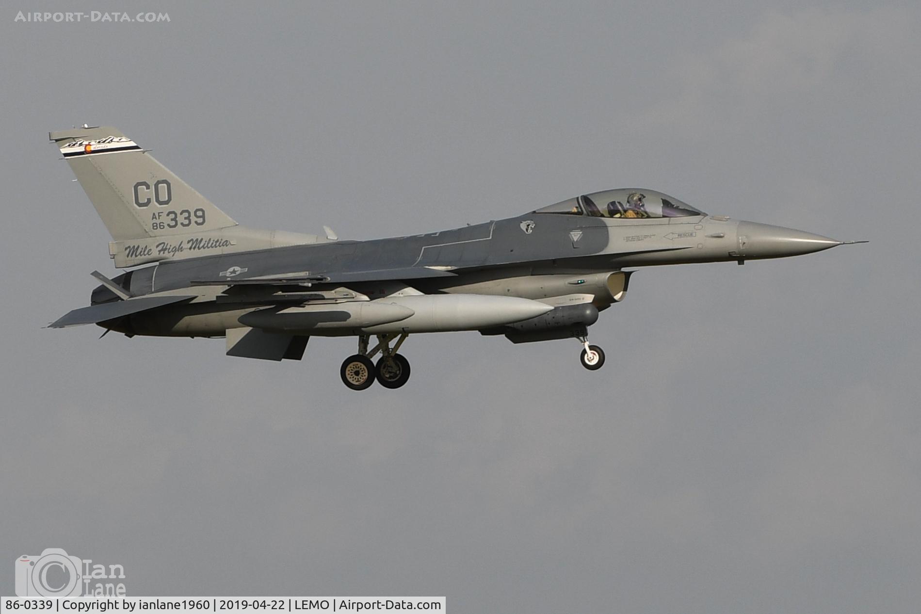 86-0339, 1986 General Dynamics F-16C Fighting Falcon C/N 5C-445, F16C from Colorado ANG at Moron Air Base, Spain