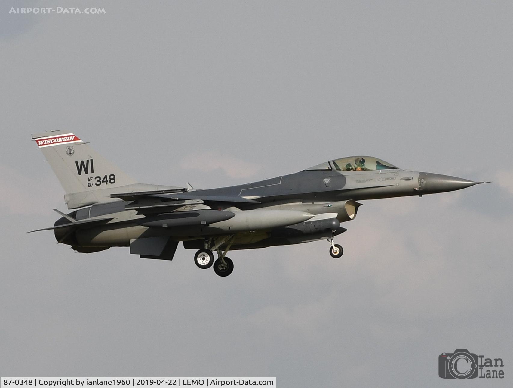 87-0348, 1987 General Dynamics F-16C Fighting Falcon C/N 5C-609, F16C from Wisconsin ANG at Moron Air Base, Spain