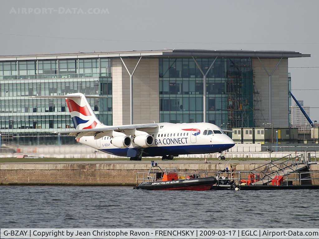 G-BZAY, 2000 British Aerospace Avro 146-RJ100 C/N E3368, BA Connect take off