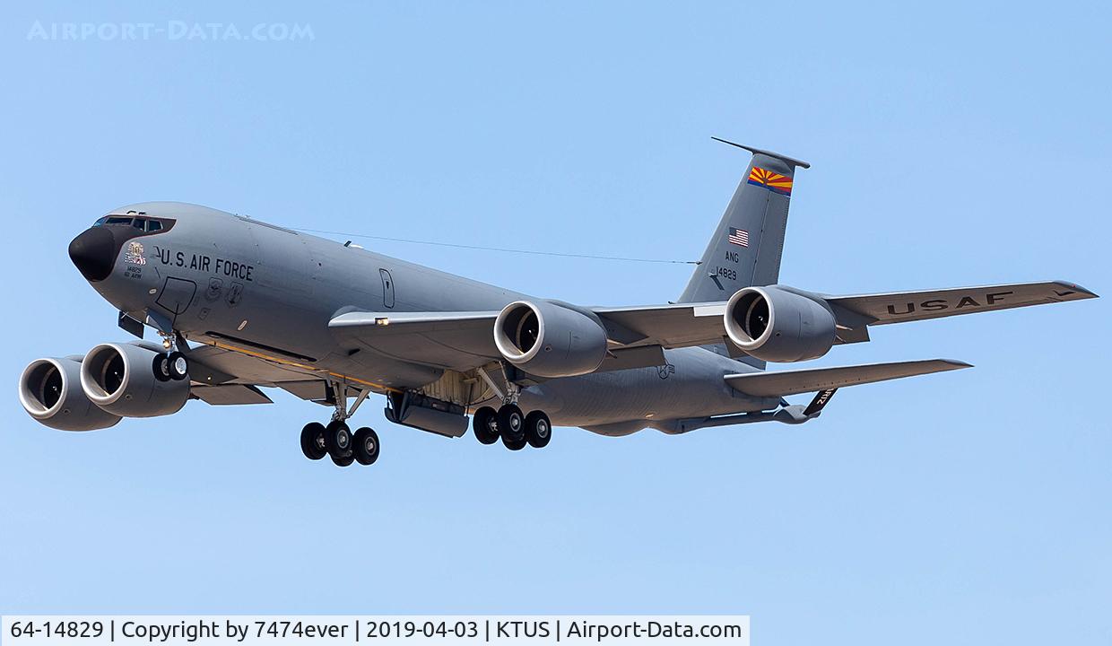 64-14829, 1964 Boeing KC-135R Stratotanker C/N 18769, K35R working the pattern at Tucson