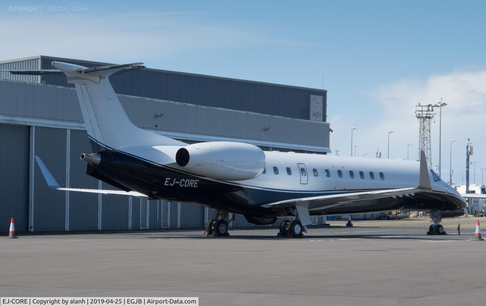 EJ-CORE, 2008 Embraer EMB-135BJ Legacy C/N 14501072, Outside Aigle hangar, Guernsey