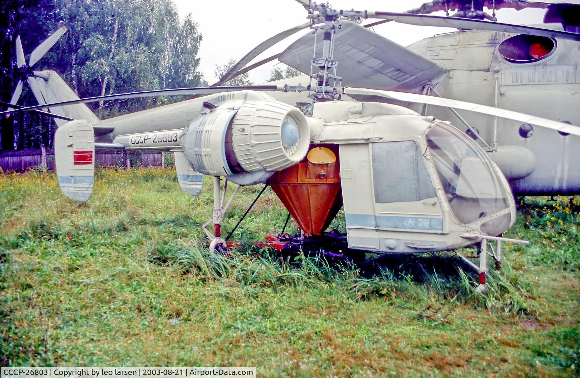 CCCP-26803, 1969 Kamov KA-26 C/N 69 008 03, Monino Air Museum 21.8.2003.Ag-hopper version with 900 Kg payload.