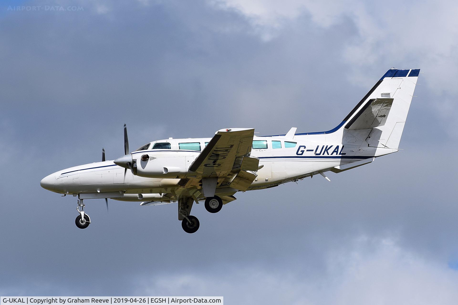 G-UKAL, 2013 Reims Cessna F406 Caravan II C/N F406-0098, Landing at Norwich.